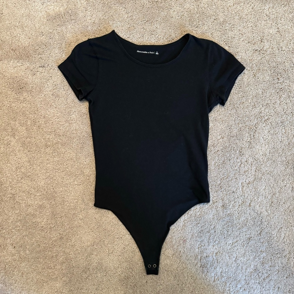 Black Short Sleeve Abercrombie & Fitch Bodysuit